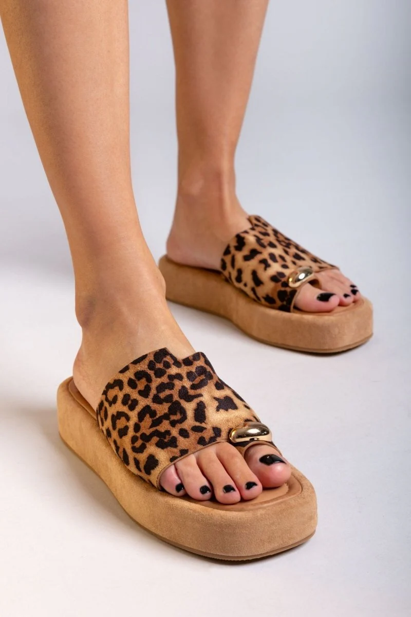 Flatforms σανδάλια suede - Λεοπάρ - Image 6