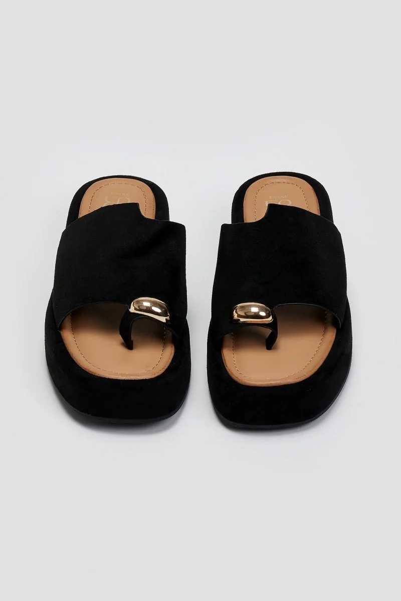 Flatforms σανδάλια suede - Μαύρο - Image 2