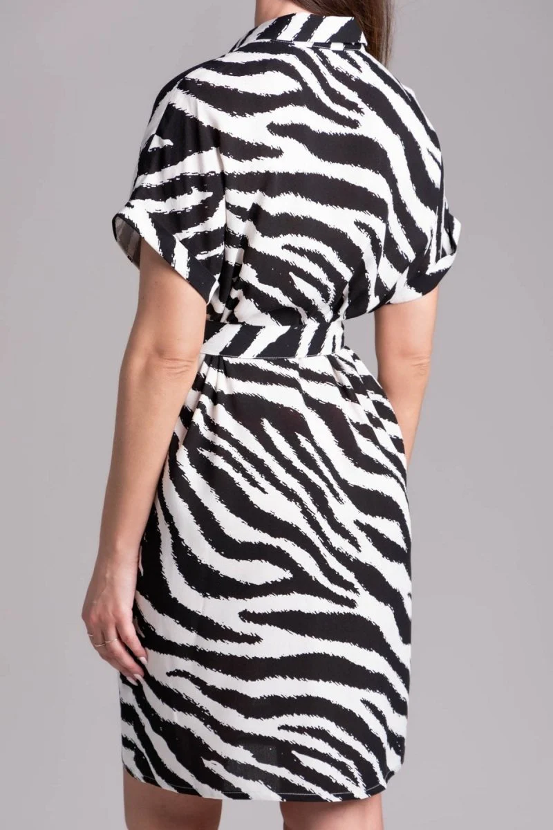 Πουκάμισο φόρεμα με στάμπα - Zebra - Image 4