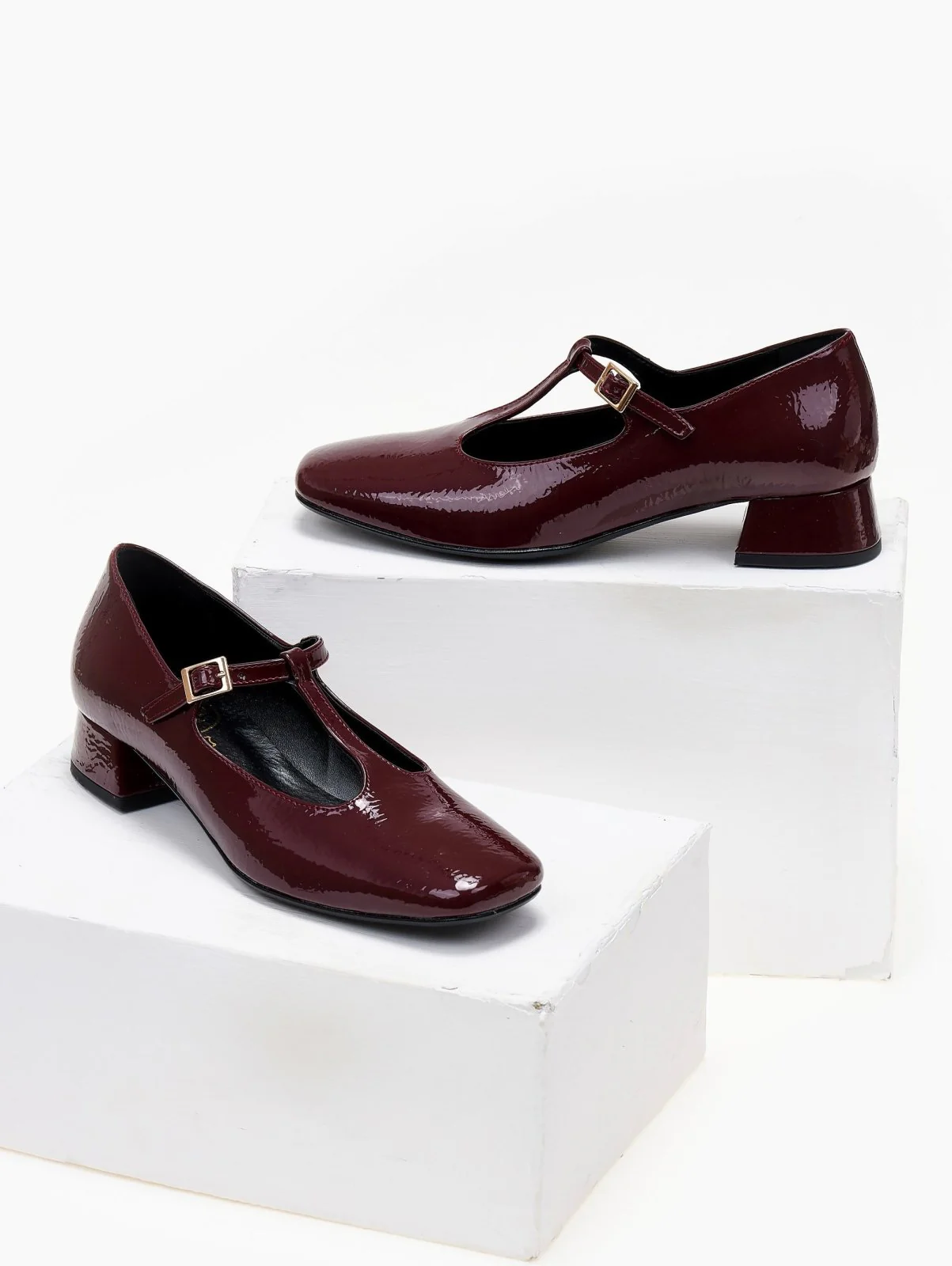 Λουστρίνι γόβες Mary Jane - Μπορντό - Image 4