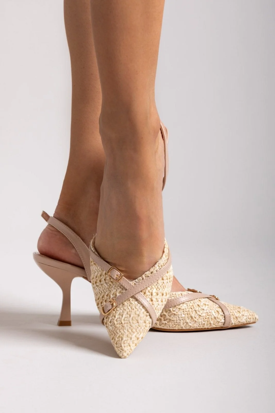 Γόβες Slingback - Μπεζ - Image 8
