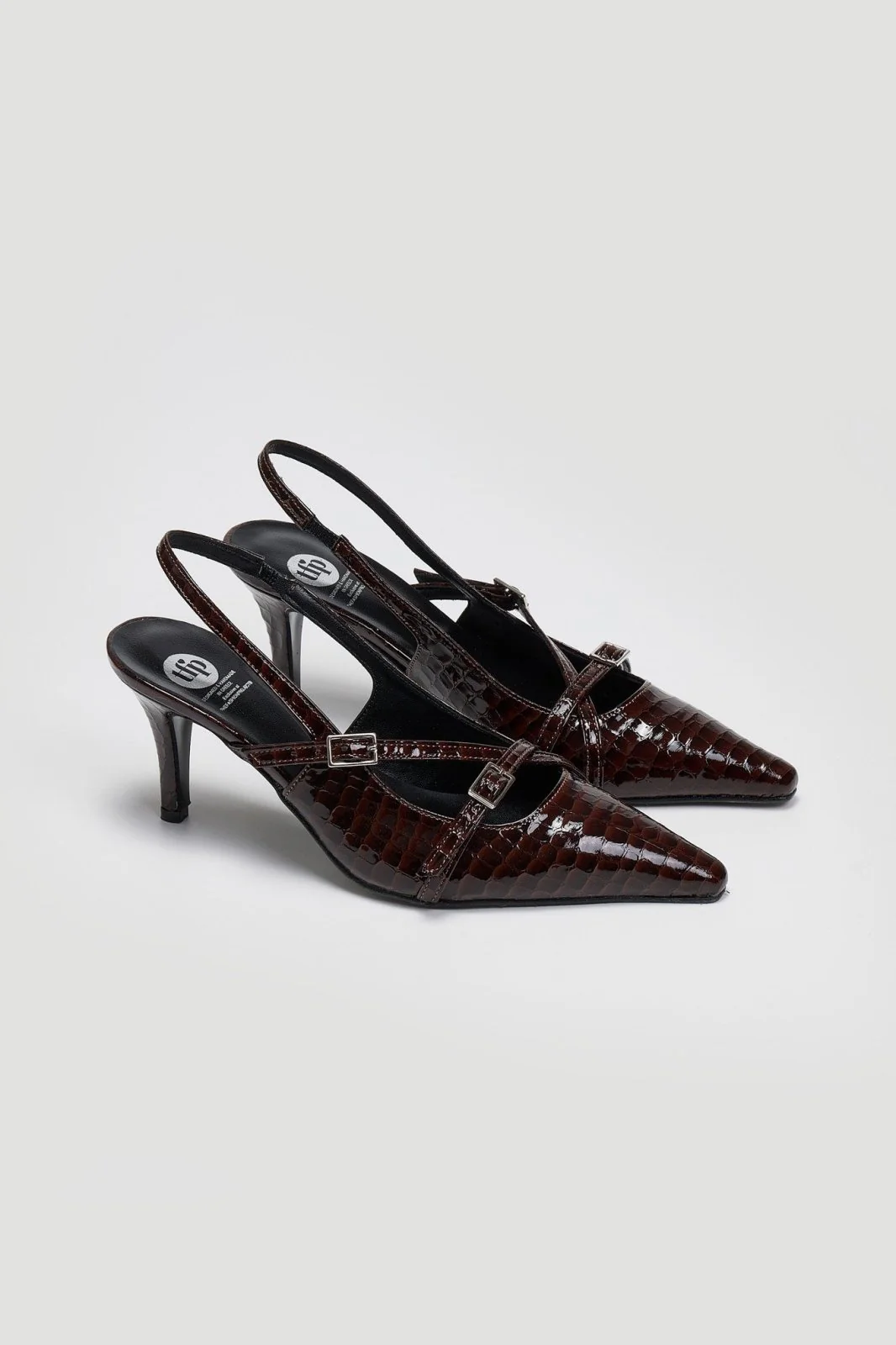 Λουστρίνι μυτερές γόβες slingback - Μπορντώ - Image 5