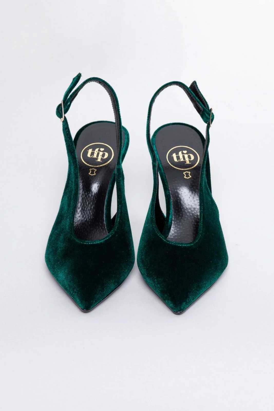 Μυτερές Βελούδινες Γόβες Slingback - Κυπαρισσί - Image 6