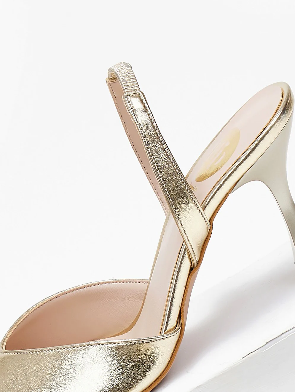 Γόβες μυτερές slingback - Χρυσό - Image 3