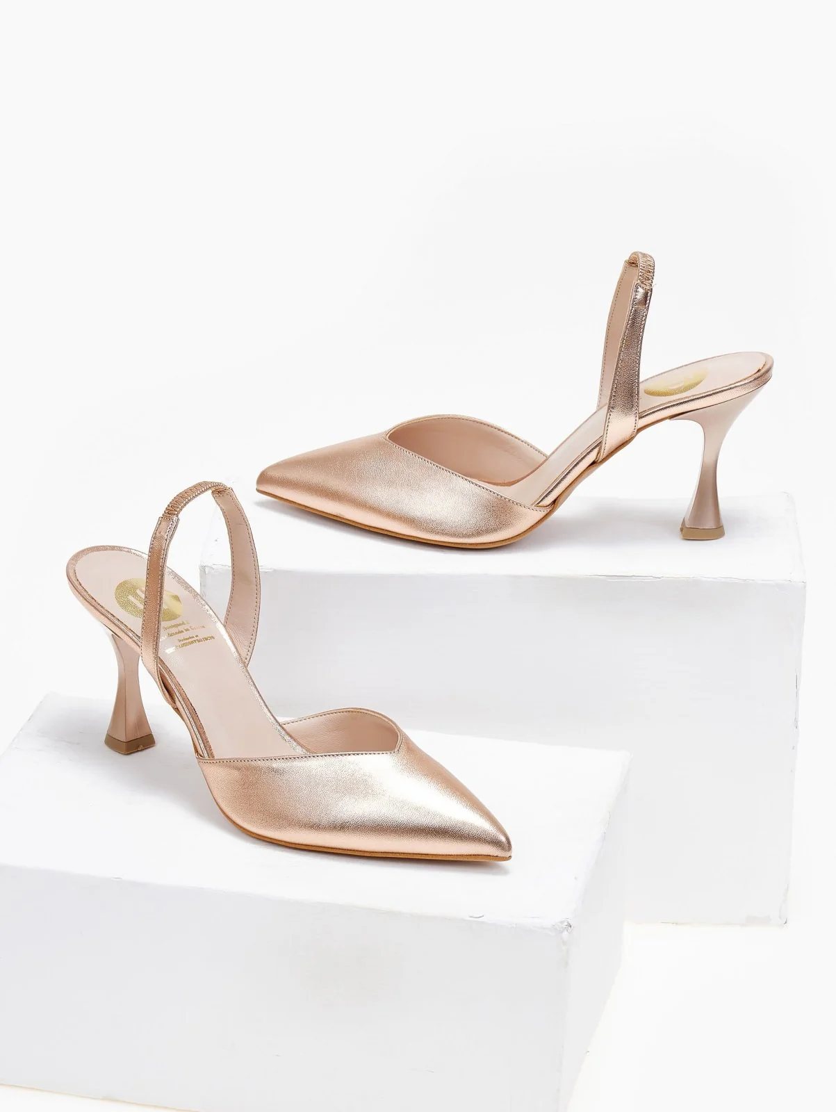 Γόβες μυτερές slingback - Χαλκός - Image 4