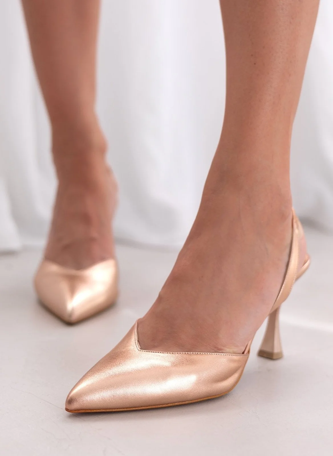 Γόβες μυτερές slingback - Χαλκός - Image 8