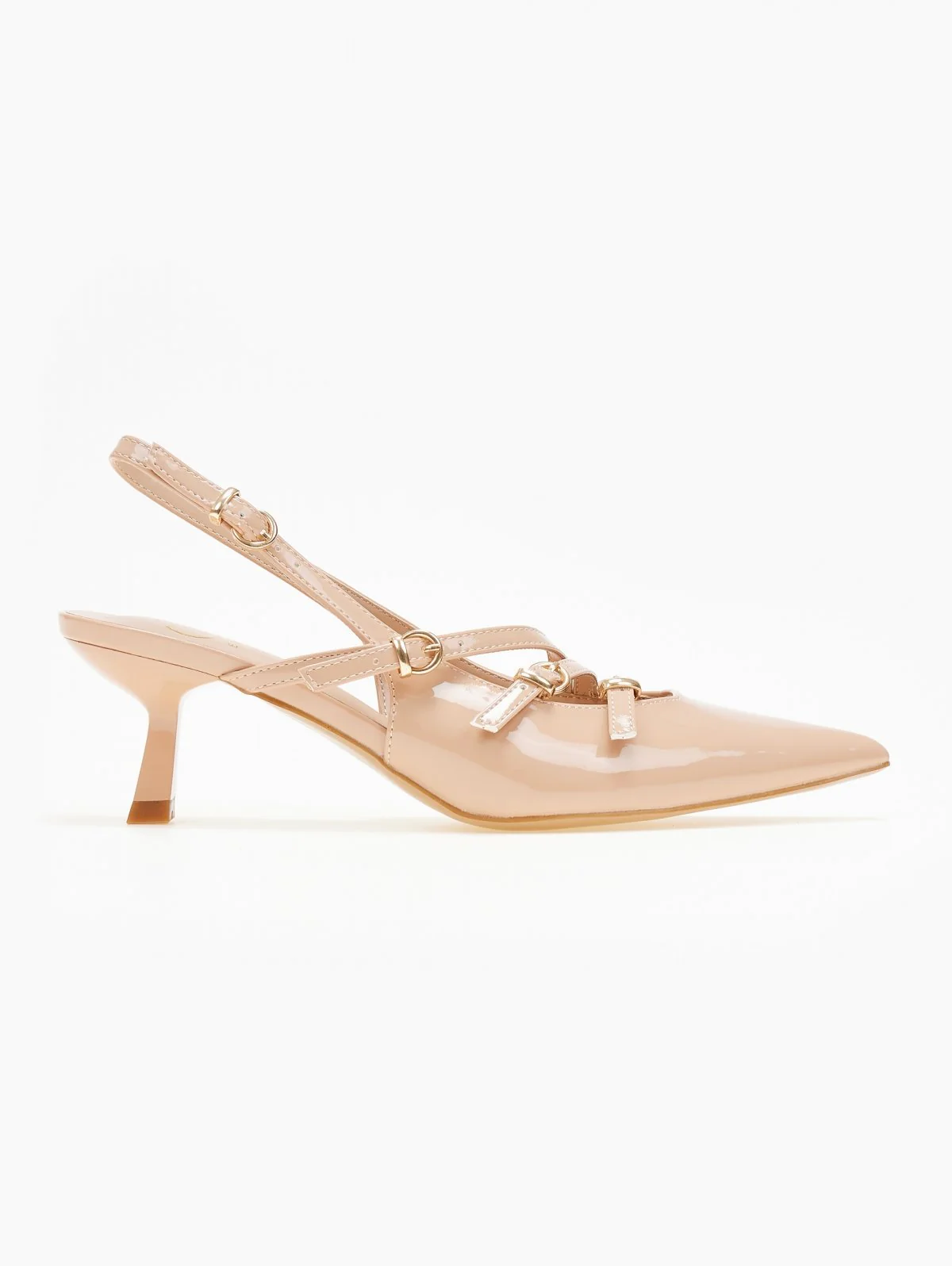 Μυτερές Γόβες Slingback - μπεζ - Image 6
