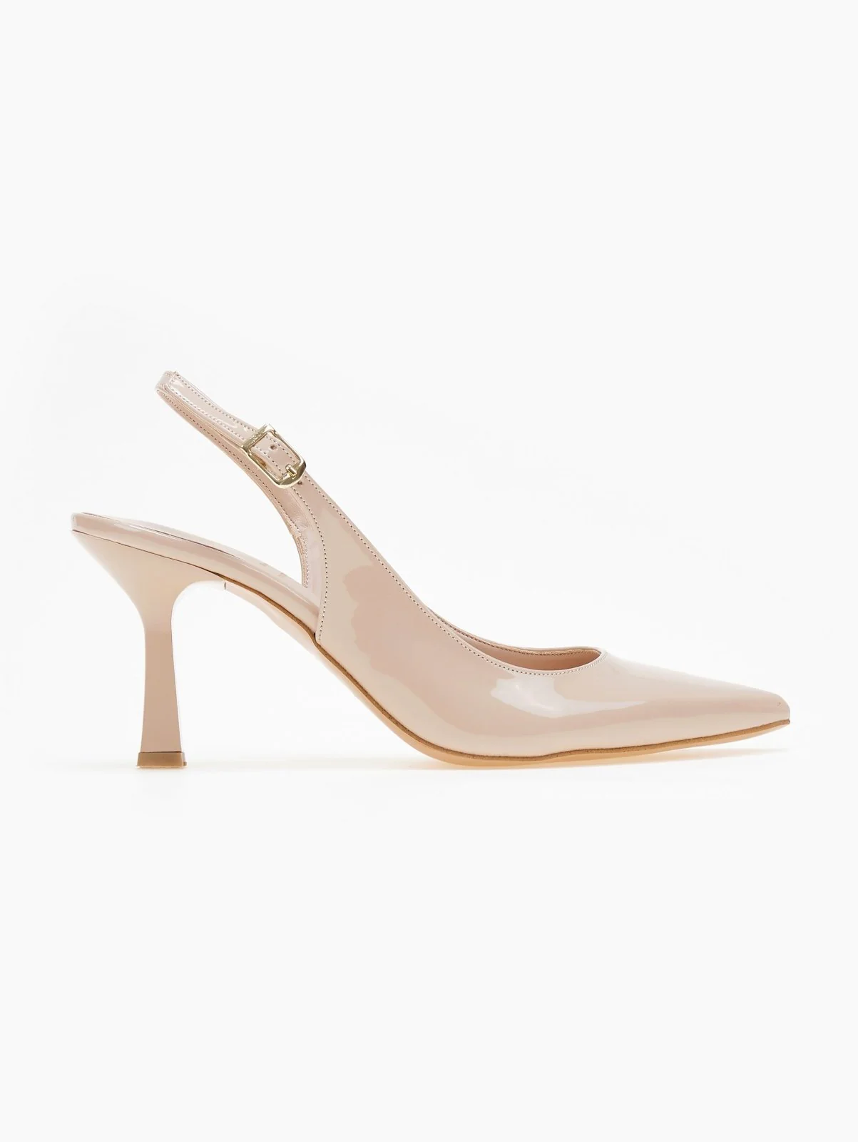 Λουστρίνι μυτερές γόβες slingback - μπεζ
