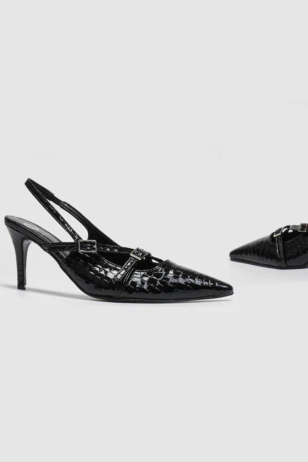 Λουστρίνι μυτερές γόβες slingback - Μαύρο - Image 9