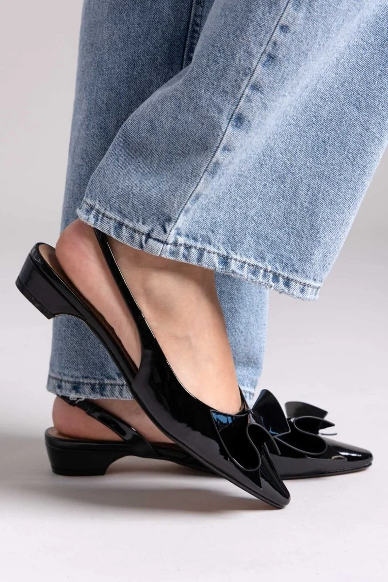 Γόβες Slingback με φιόγκο - Μαύρο - Image 7