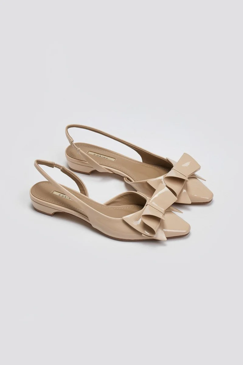 Γόβες Slingback με φιόγκο - Μπεζ - Image 4