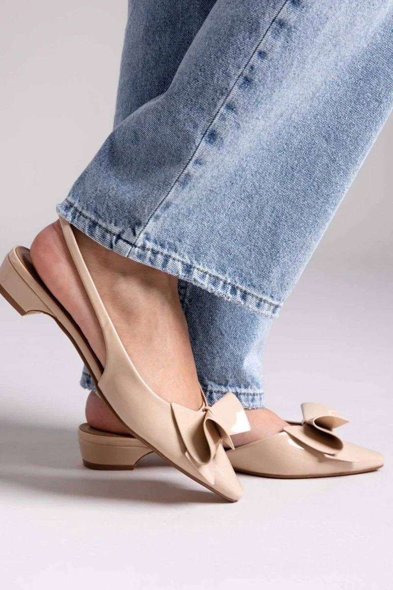 Γόβες Slingback με φιόγκο - Μπεζ - Image 7