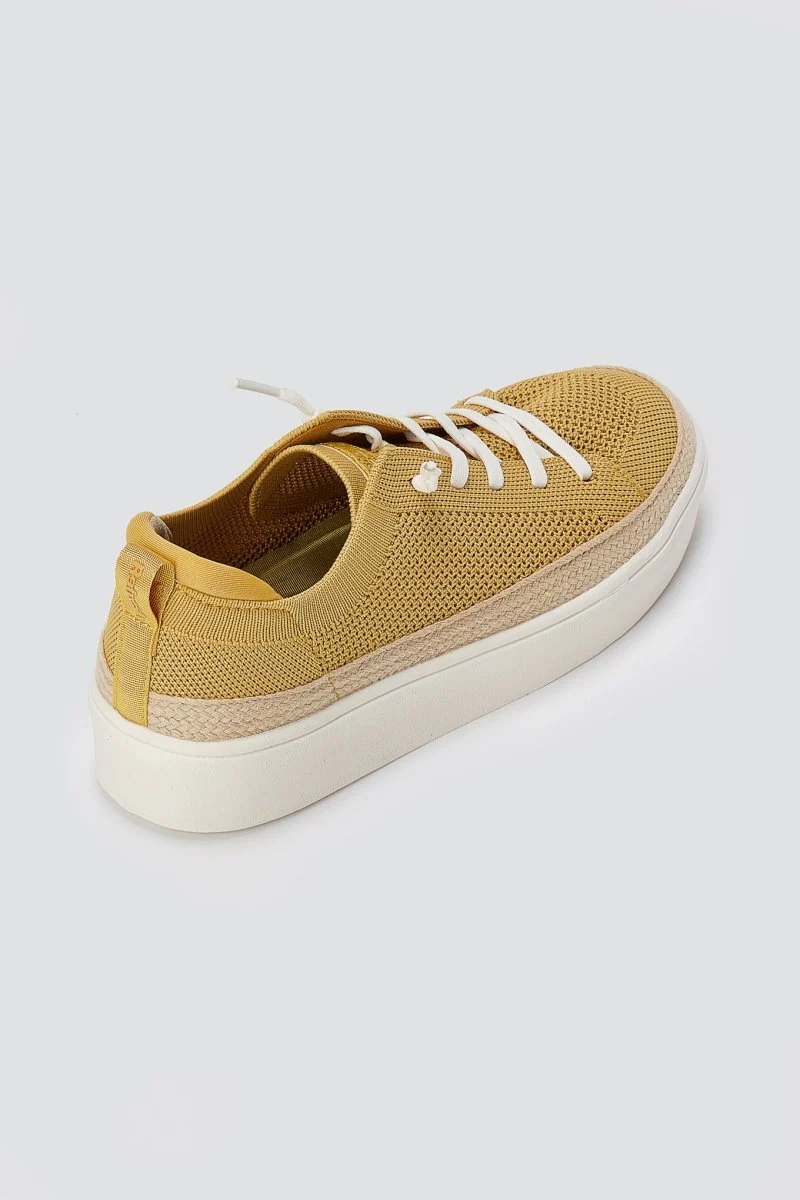 Πλεκτά Sneakers με κορδόνια - Μουσταρδί - Image 7