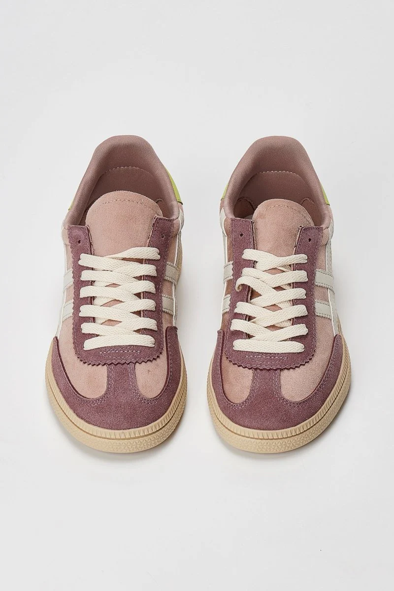 Sneakers με κορδόνια - Λιλά Σουέντ - Image 7
