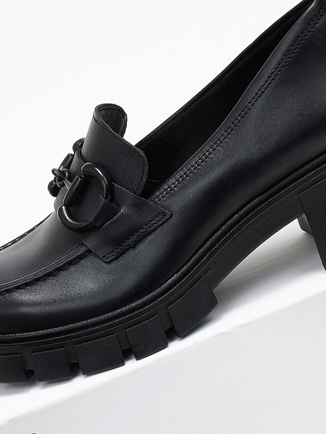 Δερμάτινα chunky loafers με αγκράφα - Μαύρο - Image 3