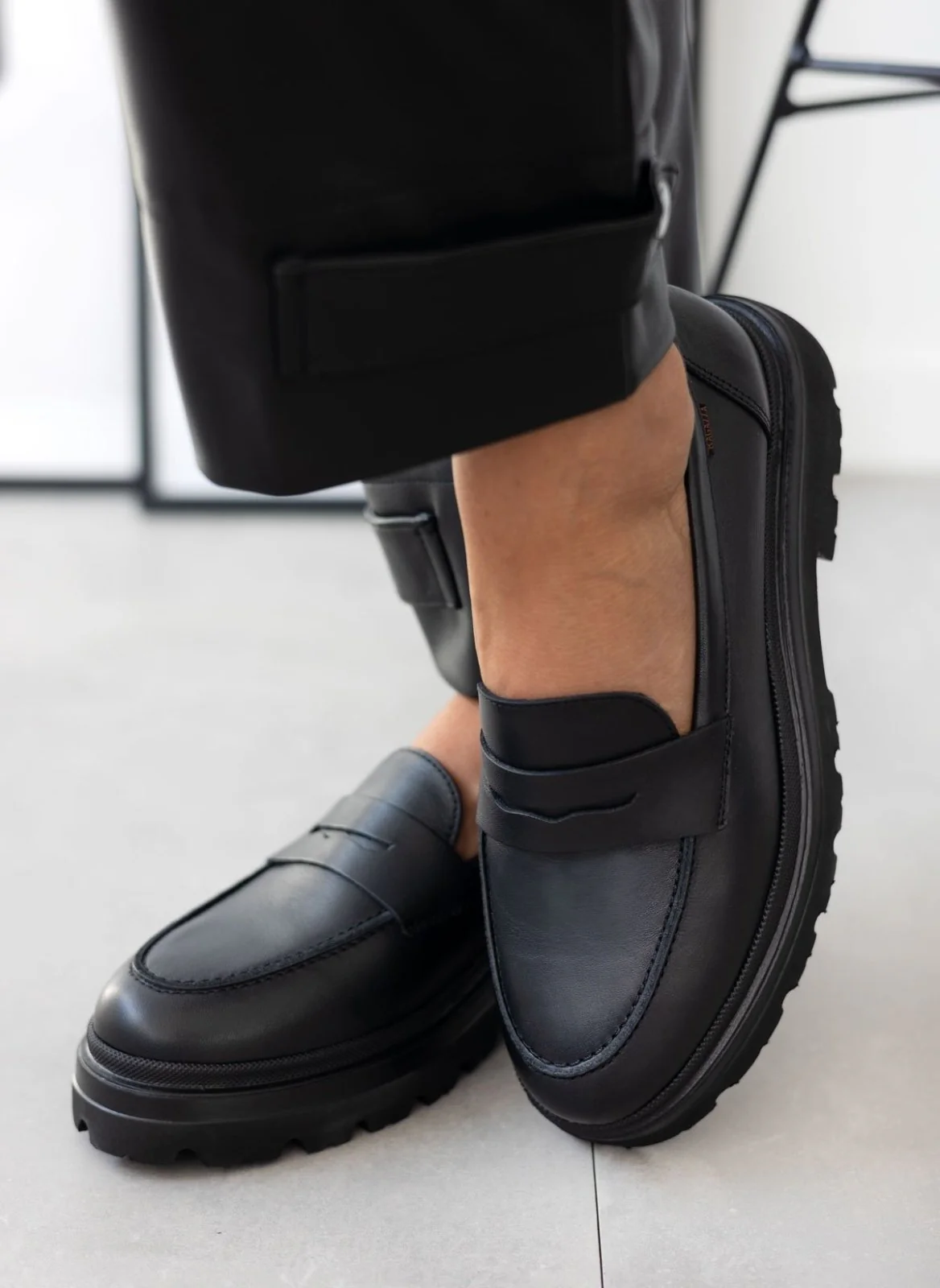 Δερμάτινα chunky Loafers - Μαύρο - Image 6