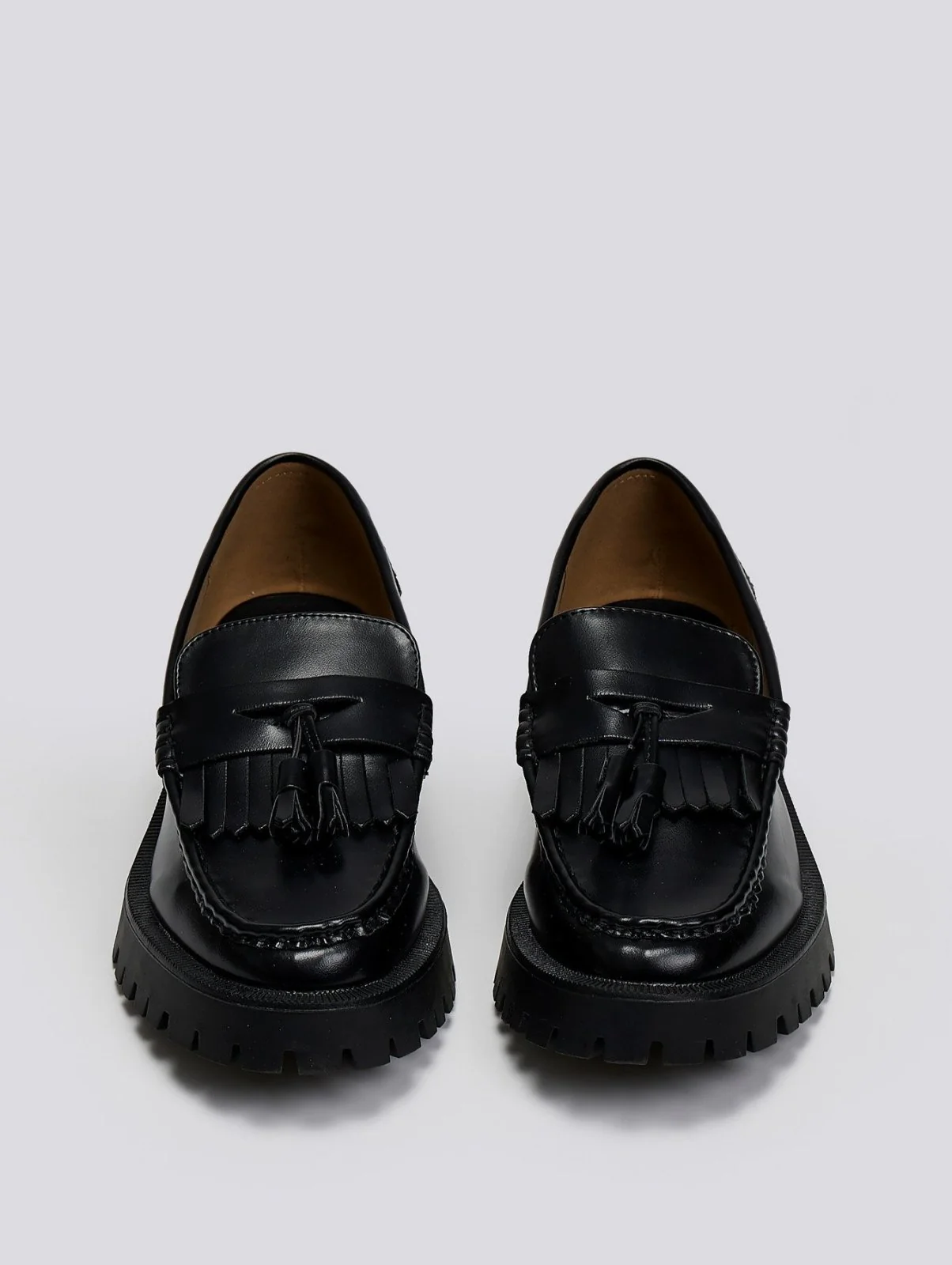 Loafers με χοντρή σόλα και κρόσσια - Μαύρο - Image 3