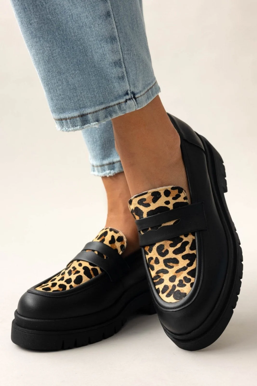 Δερμάτινα loafers με συνθετικό pony skin - λεοπάρ - Image 4