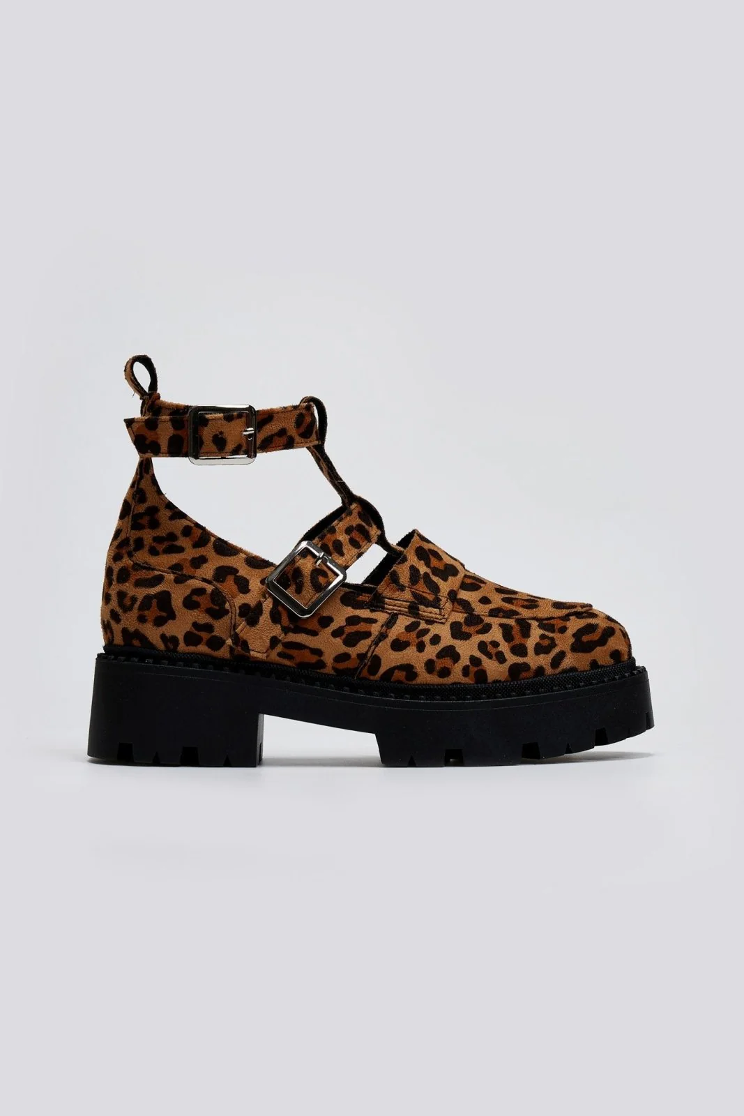 Suede loafers με λουράκι στον αστράγαλο - Λεοπάρδαλη - Image 8