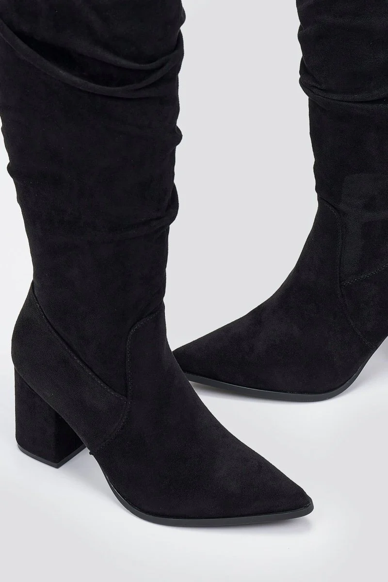 Μπότες μυτερές - Black Suede - Image 8
