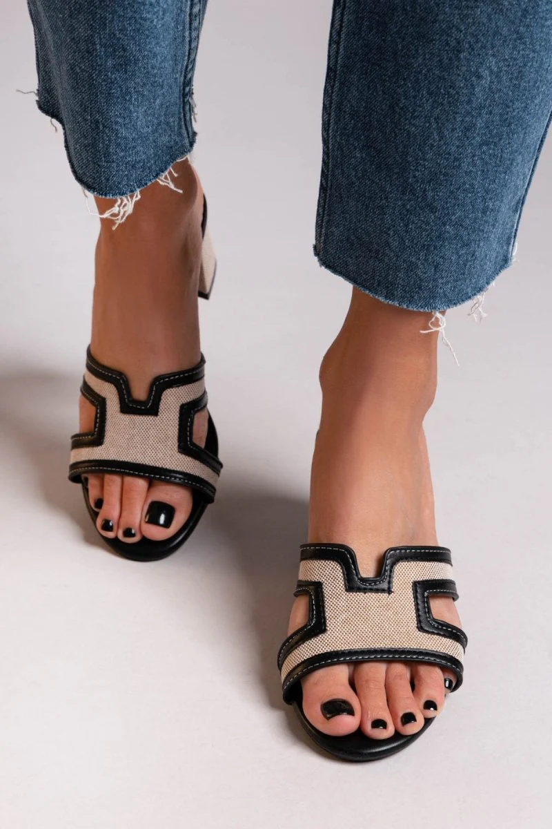 Υφασμάτινα Mules - Μαύρο - Image 6