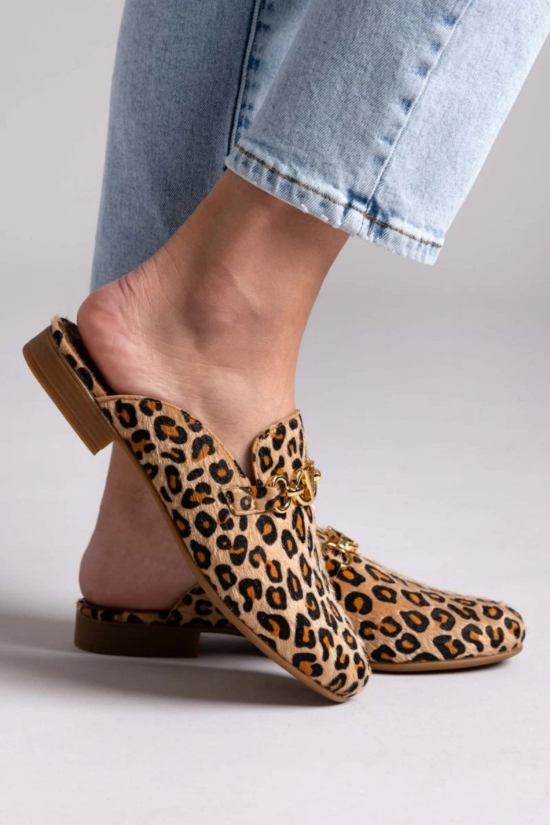 Mules με animal print - λεοπάρ - Image 5