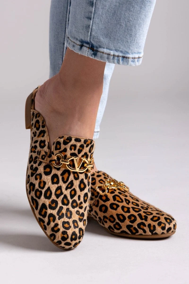 Mules με animal print - λεοπάρ - Image 7