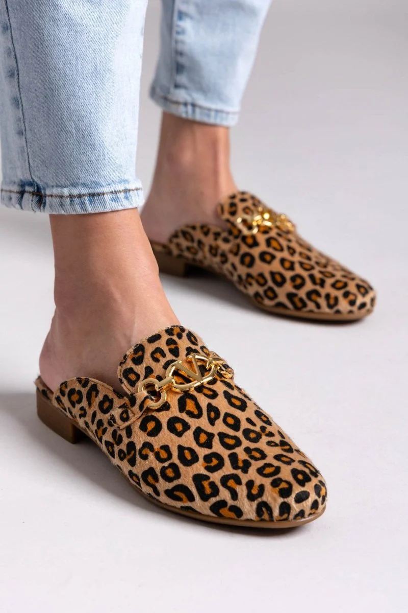 Mules με animal print - λεοπάρ - Image 8