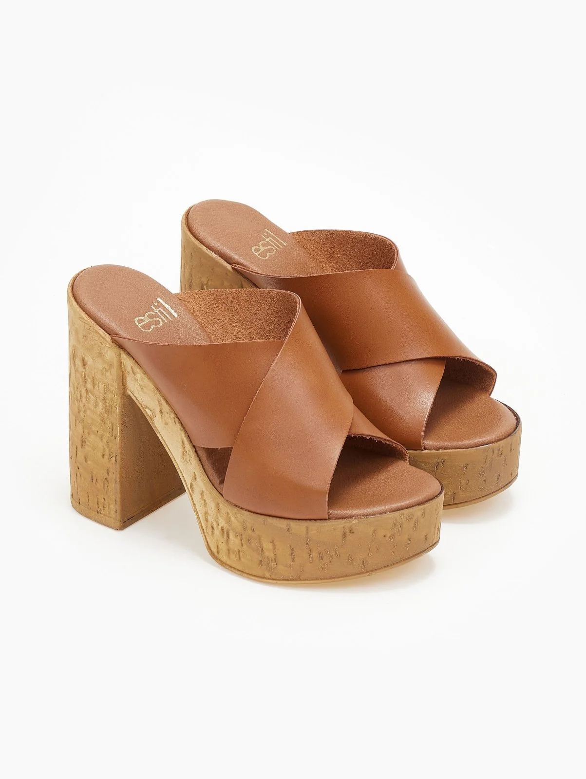 Δερμάτινα Crossover Mules - Ταμπά - Image 4