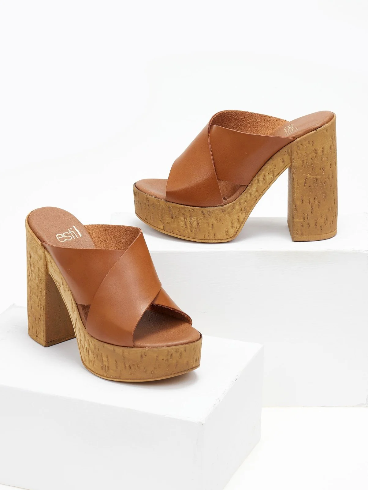 Δερμάτινα Crossover Mules - Ταμπά - Image 5