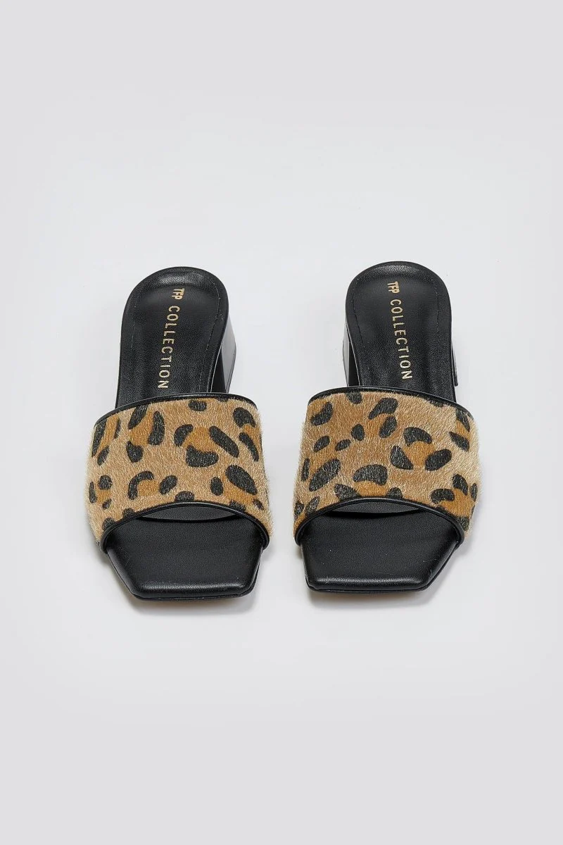 Mules ανοιχτά με animal print - Λεοπάρ - Image 5