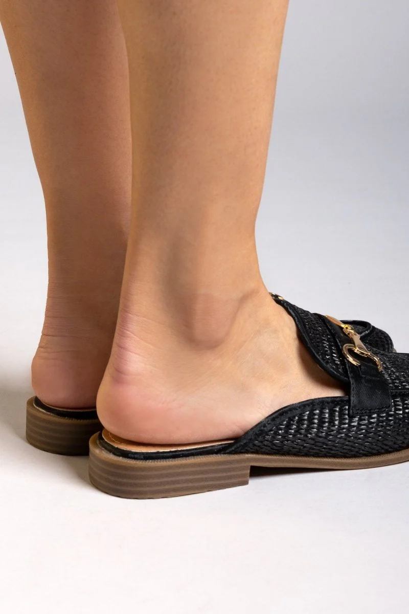 Ψάθινα Mules - Μαύρο - Image 7