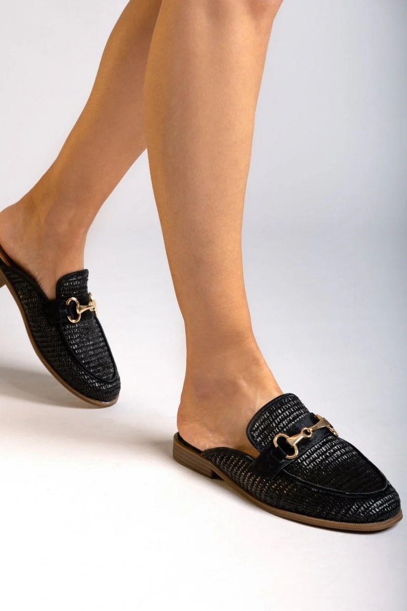 Ψάθινα Mules - Μαύρο - Image 8