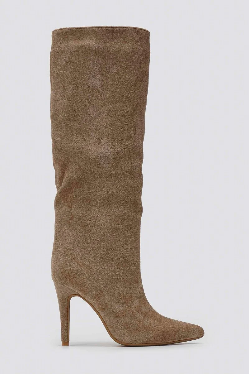 Μυτερά Suede Μποτάκια με Τακούνι Στιλέτο - Suede Ταμπά - Image 3
