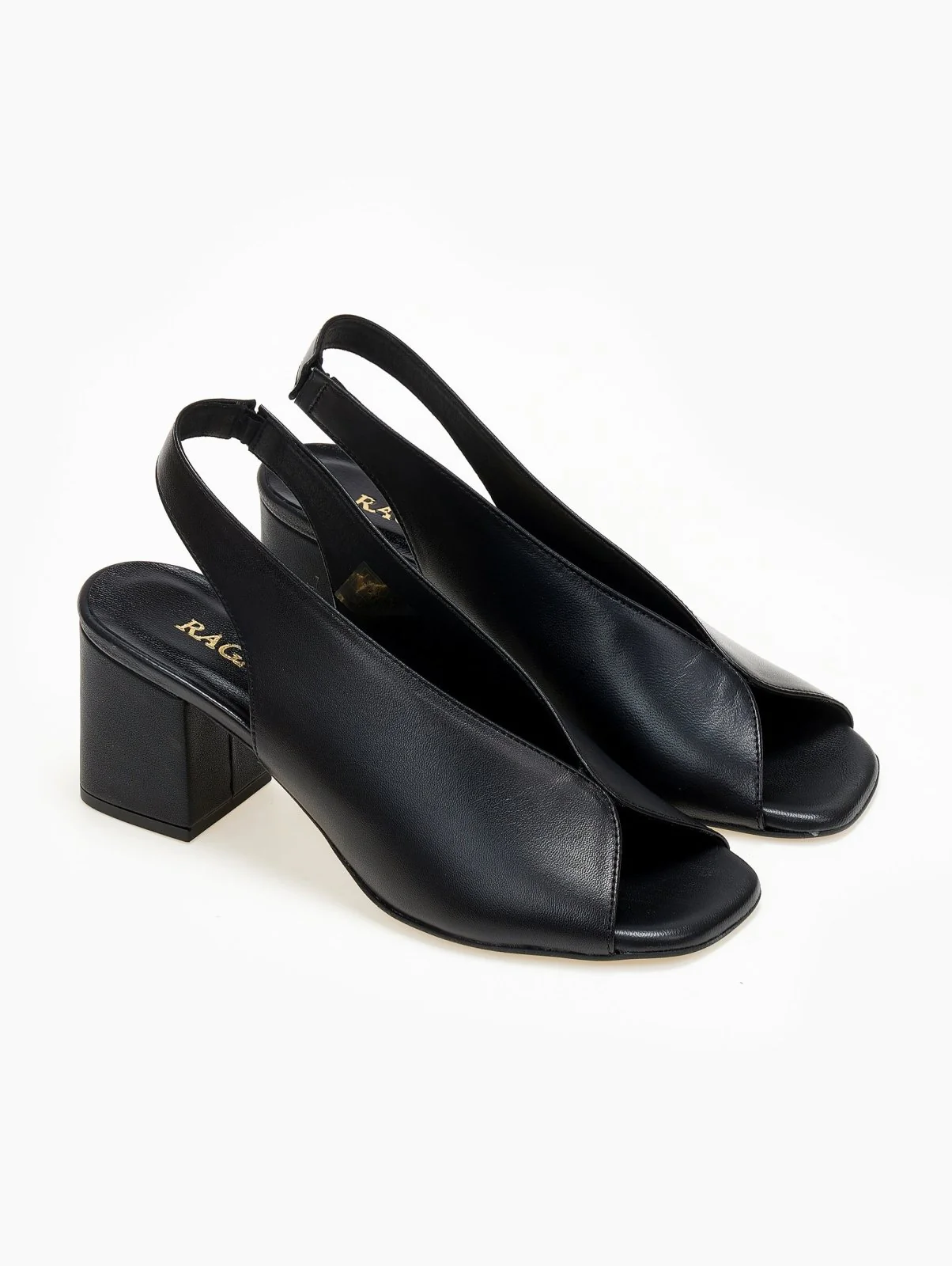 Άνετα πέδιλα peep toe - Μαύρο - Image 3