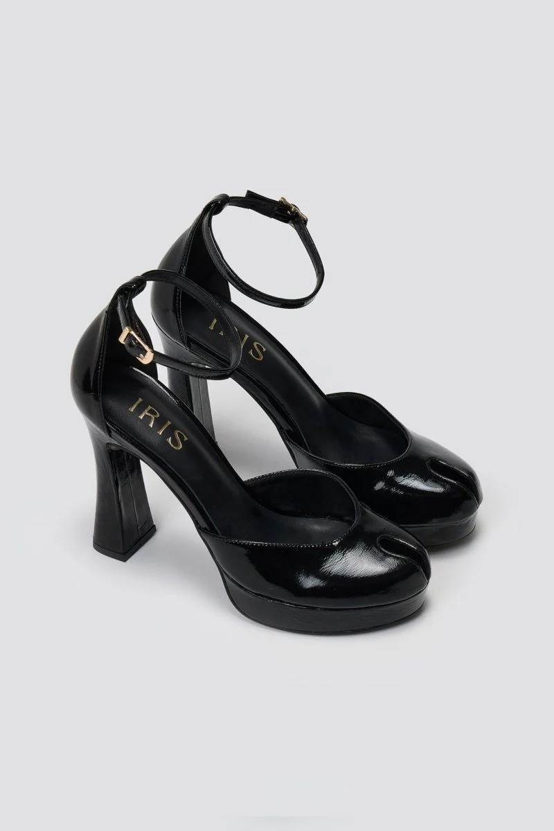 Γόβες peep toe - Μαύρο Λουστρίνι - Image 5