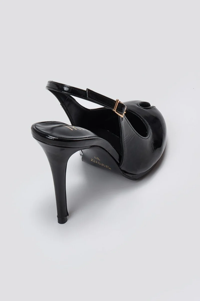 Γόβες peep toe - Μαύρο Λουστρίνι - Image 7