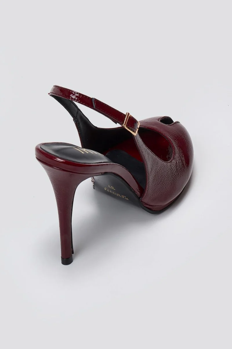Γόβες peep toe - Μπορντώ Λουστρίνι - Image 7