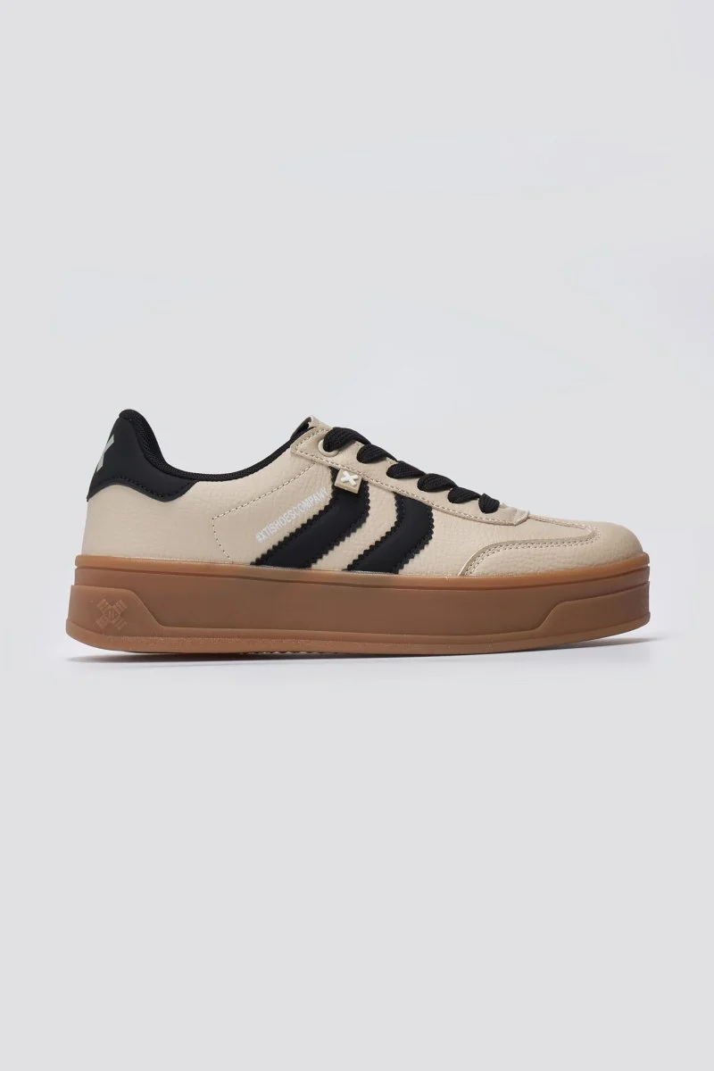 Αθλητικά παπούτσια flatform- Μπεζ Ματ - Image 3