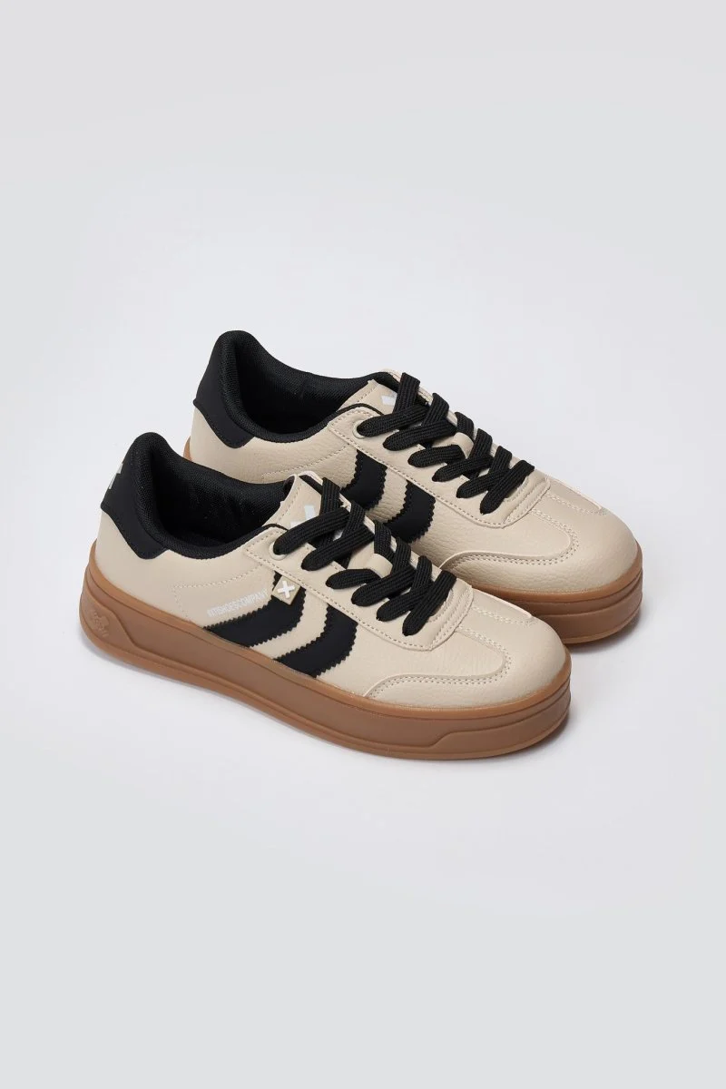 Αθλητικά παπούτσια flatform- Μπεζ Ματ - Image 4