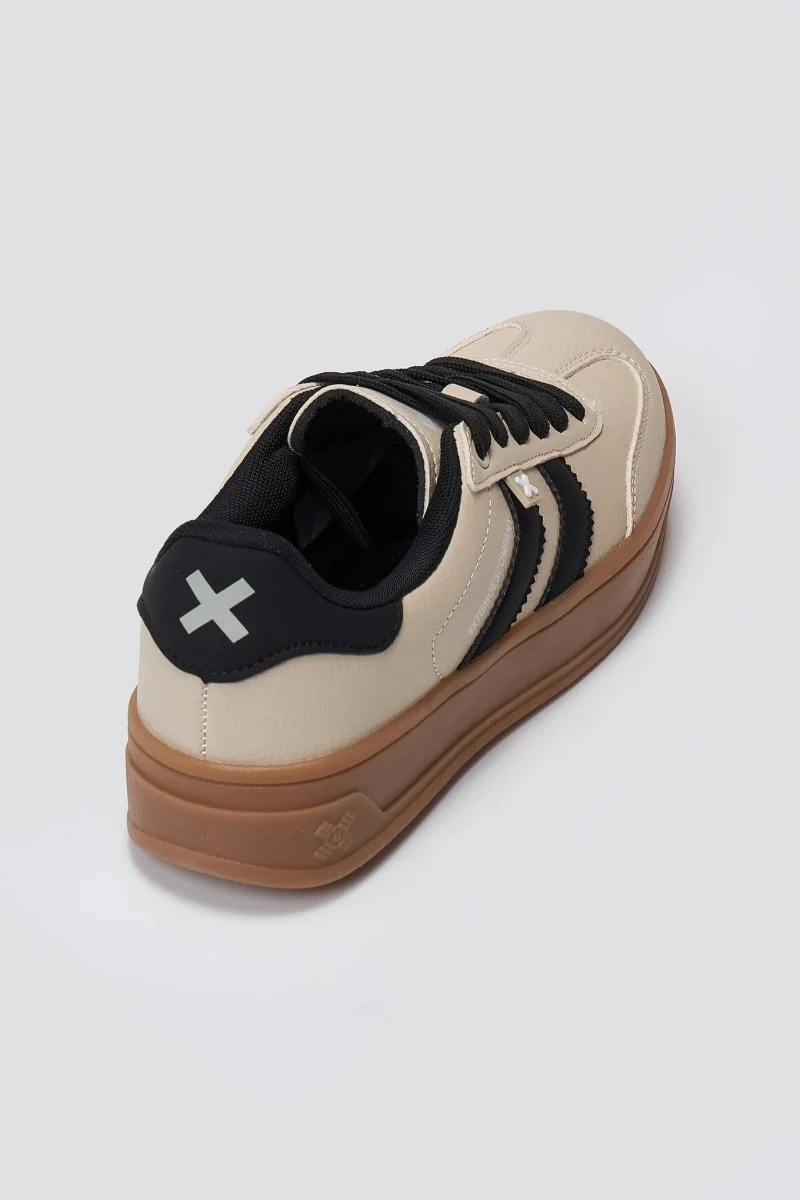 Αθλητικά παπούτσια flatform- Μπεζ Ματ - Image 7