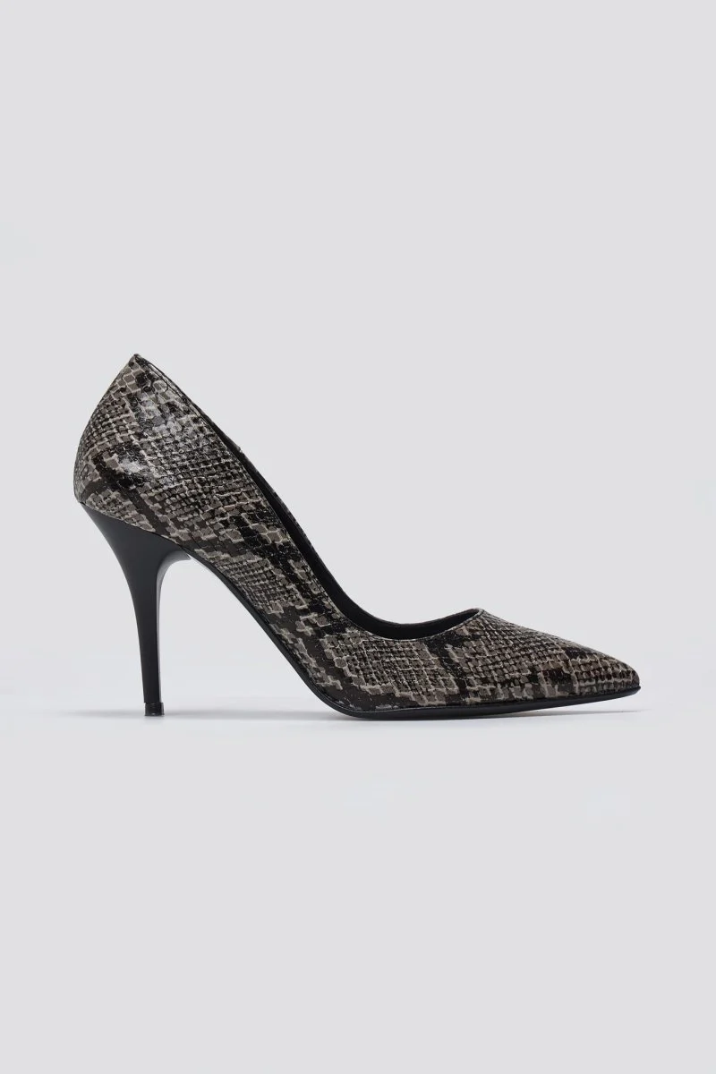 Γόβες με Snake Print - Γκρι Snake Print - Image 5