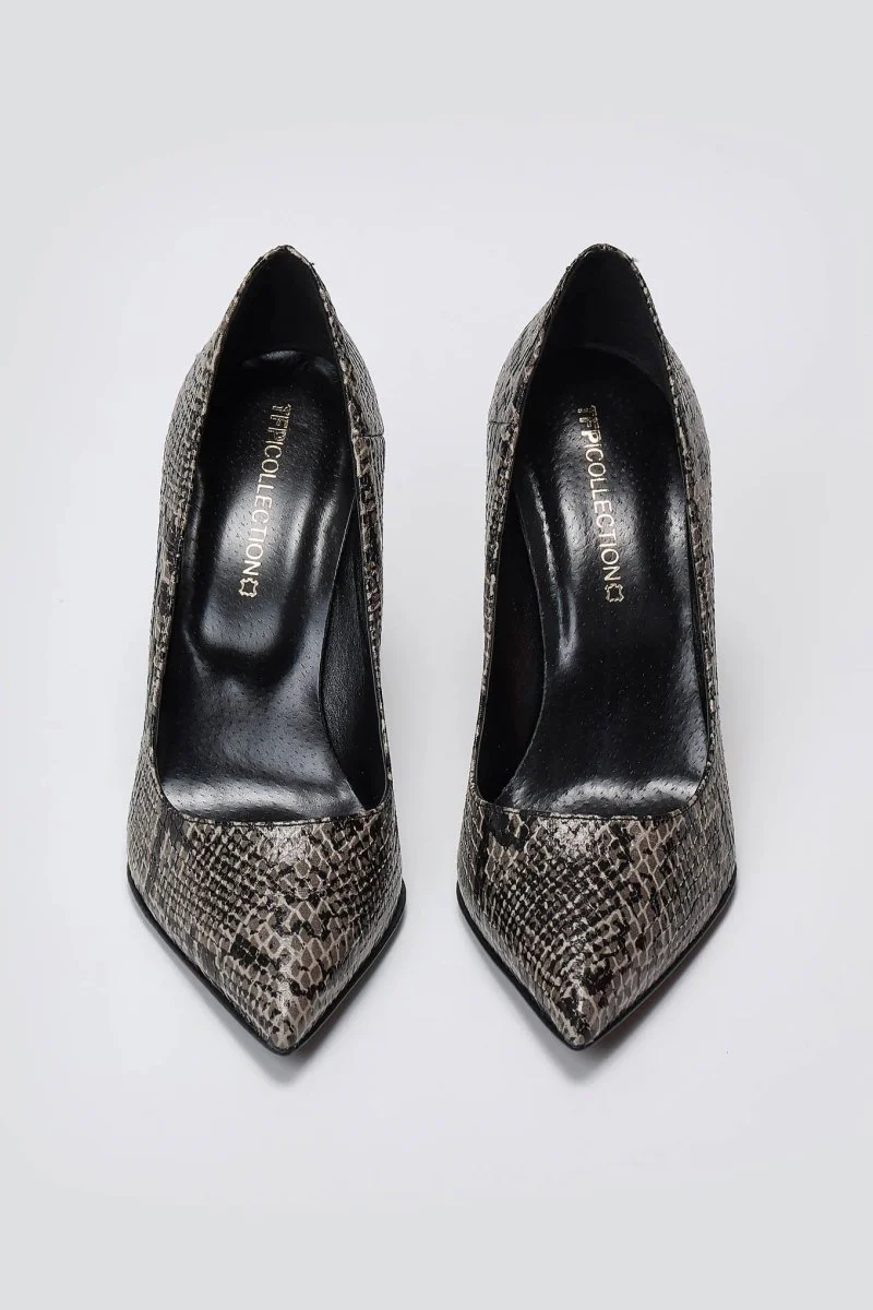 Γόβες με Snake Print - Γκρι Snake Print - Image 8
