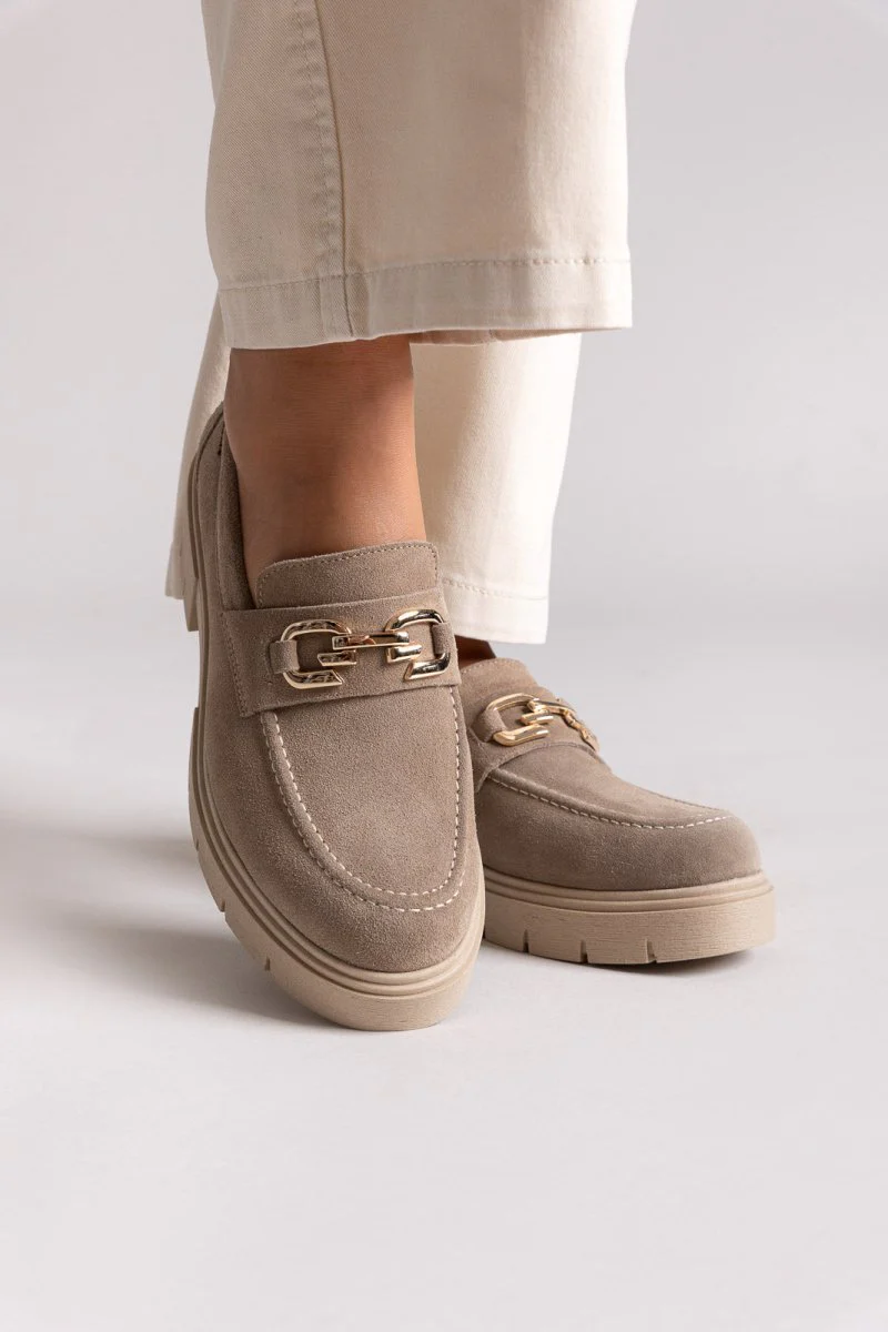 Σουέντ Δερμάτινα Loafers - Μπεζ - Image 6