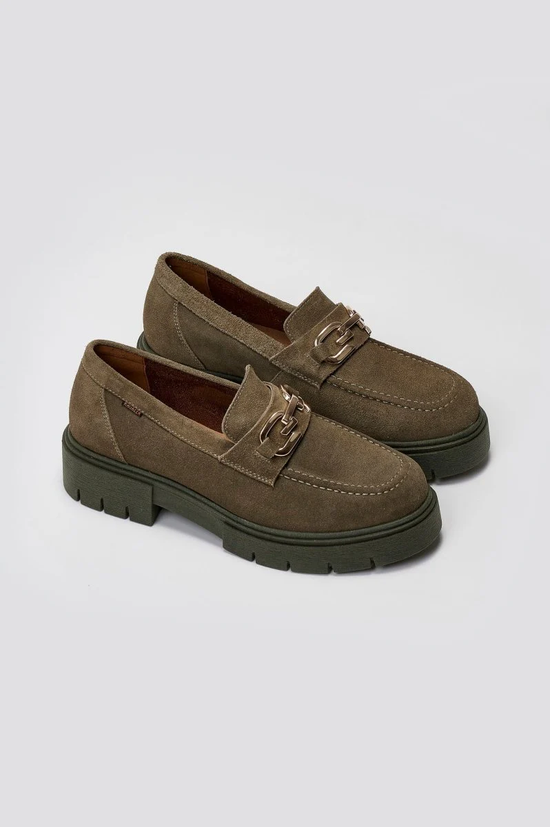 Σουέντ Δερμάτινα Loafers - Λαδί - Image 3