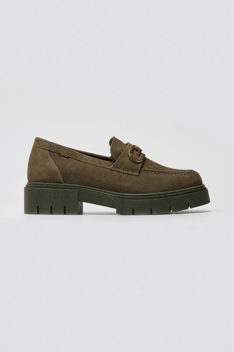 Σουέντ Δερμάτινα Loafers - Λαδί - Image 4