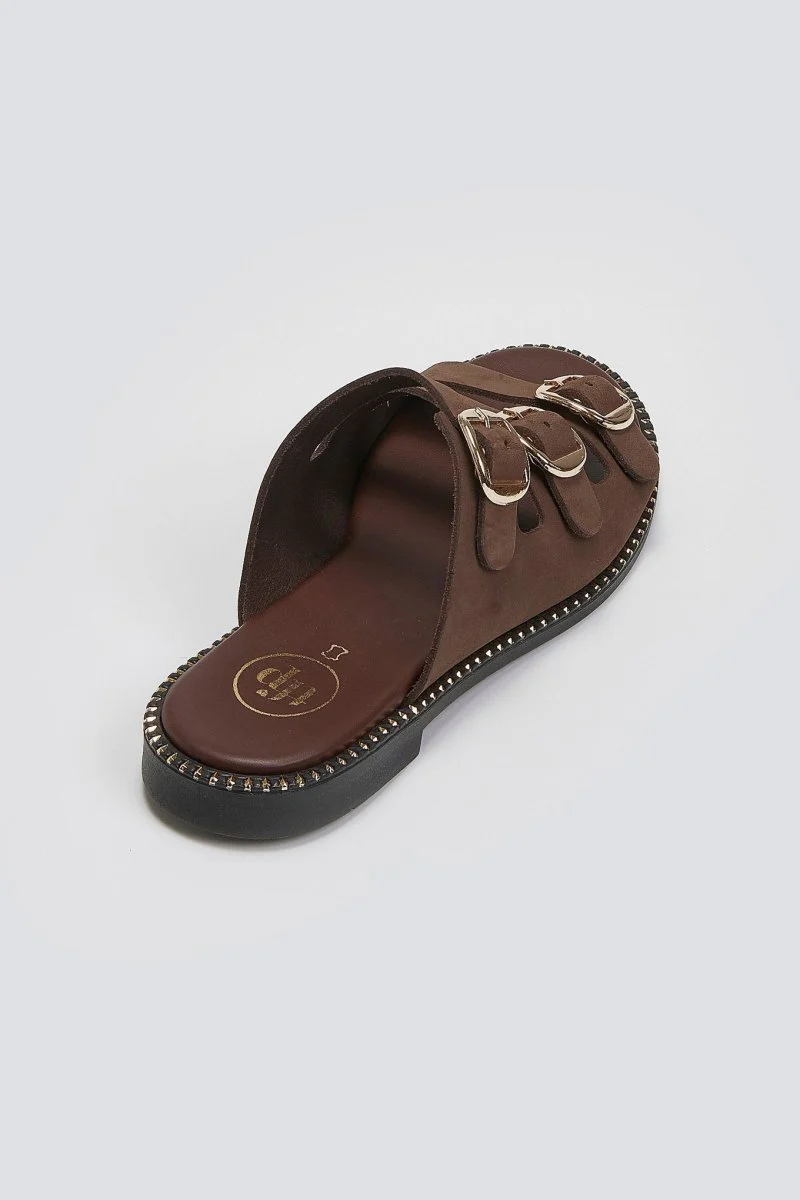 Σανδάλια από δερμάτινο nubuck - Καφέ - Image 7