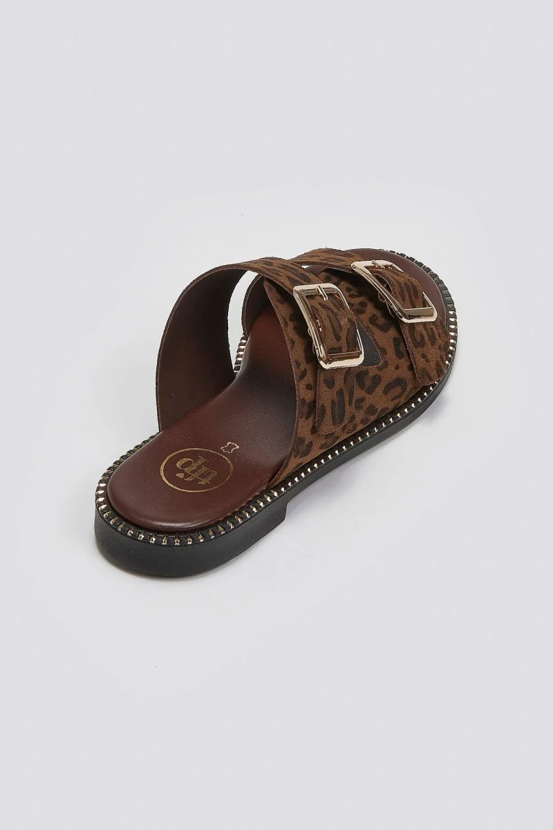 Δερμάτινα σανδάλια animal print - λεοπάρ - Image 6