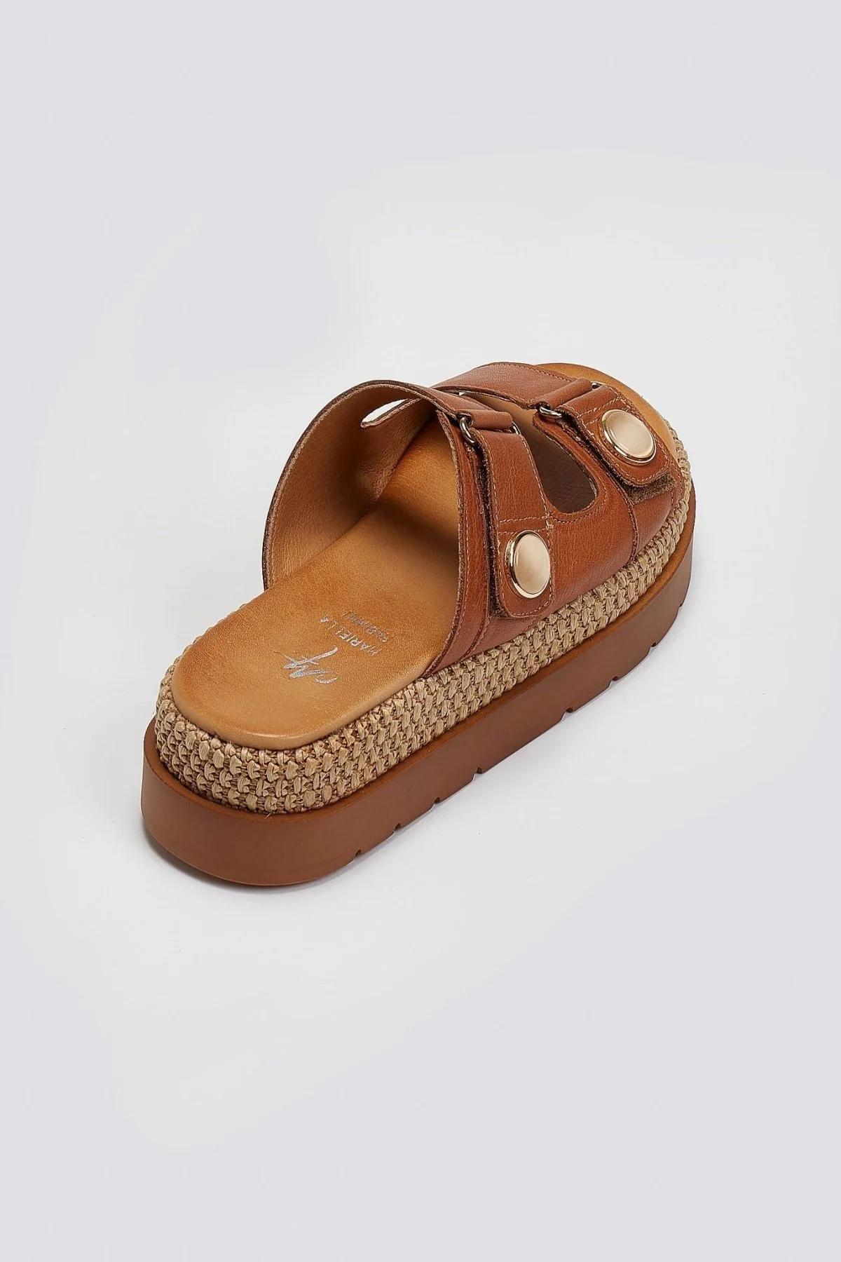 Δερμάτινα σανδάλια flatform - Ταμπά - Image 5