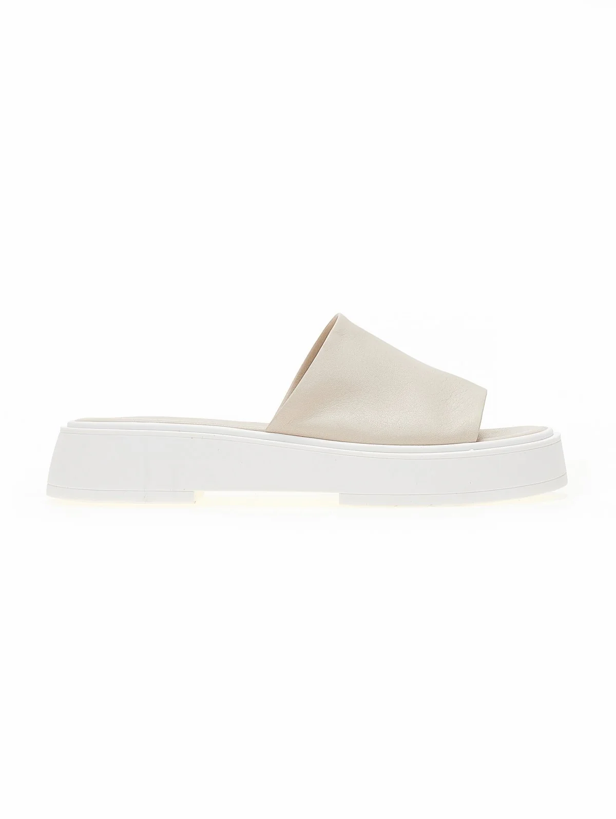 Δερμάτινα σανδάλια flatform με φαρδιά φάσα - ζαχαρί - Image 4